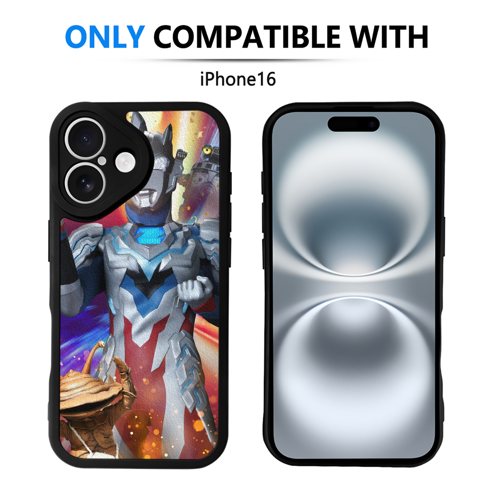 （画像用） ウルトラマン Ultraman 【iPhone 16シリーズ対応】シリコンスマホケース（レザー調） 材質：シリコン